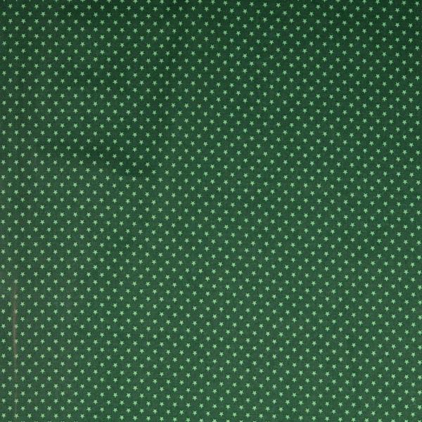 Baumwoll Druck kleine grüne Sternchen auf Grün